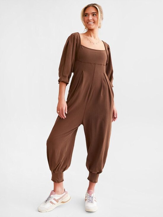 Free People Lotta Love Romper Size Large in Brown Butter Color - Picture 11 of 14